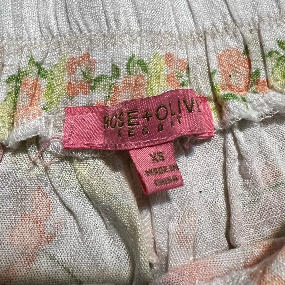 Rose & Olive Floral Pants, XS - Picture 3 of 5